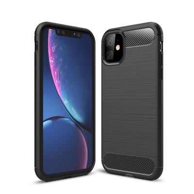 Geborsteld textuur koolstofvezel TPU Case voor iPhone 11 (zwart)