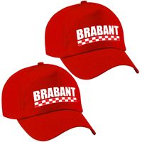 2x stuks Brabant pet/cap rood volwassenen