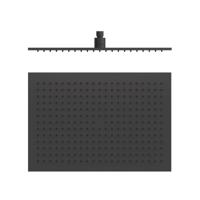 Hoofddouche Tres Selection | 31x45 cm | Rechthoek | Zwart mat