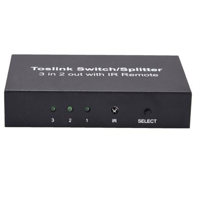 NK-T32 Toslink 3 In 2 Out Switch/Splitter with IR Remote
