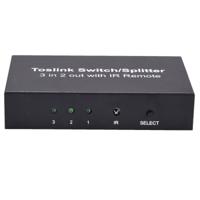 NK-T32 Toslink 3 In 2 Out Switch/Splitter with IR Remote
