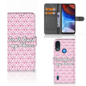 Motorola Moto E7i Power | E7 Power Portemonnee Hoesje Flowers Pink DTMP