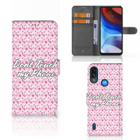 Motorola Moto E7i Power | E7 Power Portemonnee Hoesje Flowers Pink DTMP - thumbnail