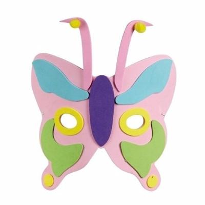 Vlindermasker voor kinderen - Mix keuren - verkleden - 18 cm - carnaval - dieren