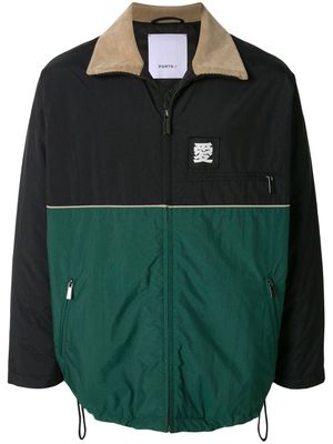 Ports V veste à empiècements contrastants - Noir