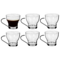 Alessandro Koffieglazen Paracafe - 6 stuks - 220 ml - espressoglas - met RVS oor - thumbnail