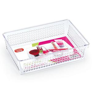 Opberg bakje/mandje/organizer - 24 x 16 cm - transparant - kunststof