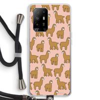 Alpacas: Oppo A94 5G Transparant Hoesje met koord - thumbnail