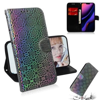 Voor iPhone 11 effen kleur kleurrijke magnetische Buckle horizontale Flip PU lederen draagtas met houder & kaartsleuven & portemonnee & Lanyard (zilve