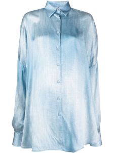 Ermanno Scervino chemise en soie à manches longues - Bleu