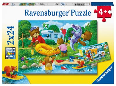 Ravensburger puzzel 2x24 stukjes de familie beer gaat kamp