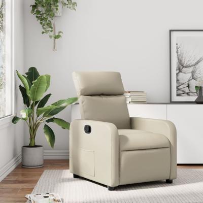 Fauteuil verstelbaar kunstleer crmekleurig