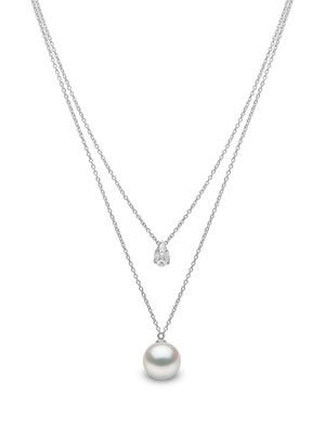 Yoko London collier Starlight en or blanc 18ct serti de perles et de diamants - Argent