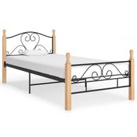 Bedframe metaal zwart 90x200 cm