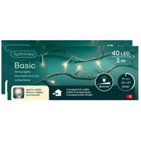 Kerstverlichting - 2x - 40 led lampjes -warm wit -300 cm - transparant snoer -timer en dimmer - thumbnail