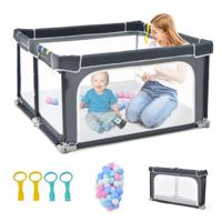 Opvouwbare Box met Hoogte 70cm Oxford Stoffen Box met Ademend Gaas 50 Oceaanballen 4 Handgrepen voor Kinderen van 10-72 Maanden Oud