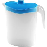 Waterkan/sapkan met blauw deksel - 2,5 liter - kunststof - 11 x 26 cm - schenkkan/lim Waterkan/sapkan met blauw deksel - 2,5 liter - kunststof - 11 x 26 cm - schenkkan/lim