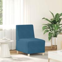 Modulaire bank zonder armleuningen, blauw, 55 cm, fluweel