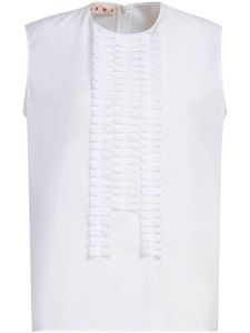 Marni chemise en popeline à plastron plissé - Blanc