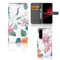 Sony Xperia 1 III | Telefoonhoesje | Met pasjeshouder | Bird Flowers