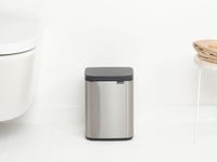 Brabantia bo afvalemmer 4 liter met kunststof binnenemmer matt steel fingerprint proof