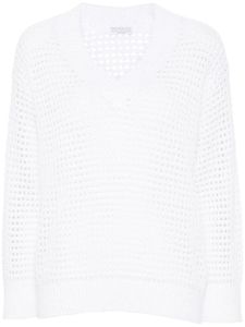 Brunello Cucinelli pull brodé de sequins - Blanc