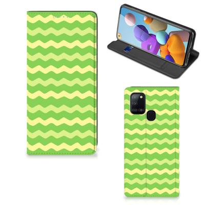 Samsung Galaxy A21s | Hoesje met Magneet | Waves Green
