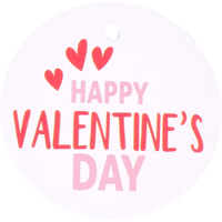 Label | kraftpapier | Happy Valentine's Day | Ø5cm | roze/rood | 50 stuks