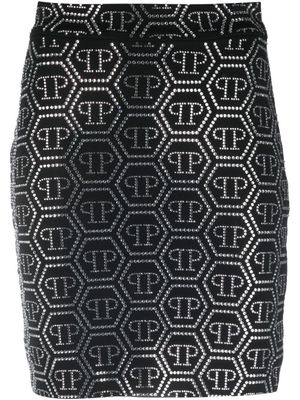 Philipp Plein minijupe à ornements en cristal - Noir