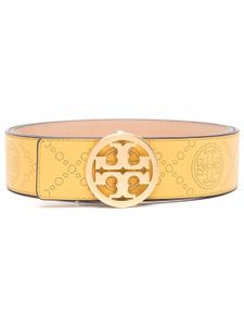 Tory Burch ceinture en cuir à plaque logo - Jaune