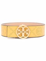 Tory Burch ceinture en cuir à plaque logo - Jaune