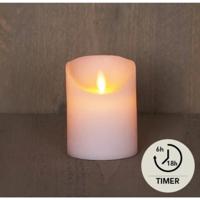 Anna's Collection Led rustiek stompkaars wit 7,5x10cm