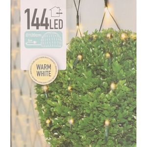 Warm witte netverlichting kerstlampjes 120 cm rond met 144 lampjes   -