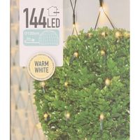 Warm witte netverlichting kerstlampjes 120 cm rond met 144 lampjes   - - thumbnail