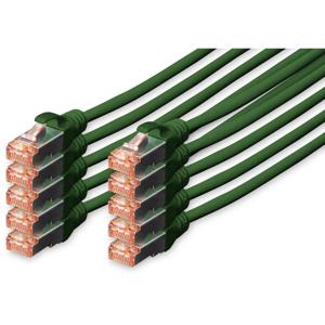 Digitus DK-1644-020-G-10 RJ45 Netwerkkabel, patchkabel CAT 6 S/FTP 2.00 m Groen Folie afscherming, Afscherming totaal, Afgeschermd, Halogeenvrij, Simplex,