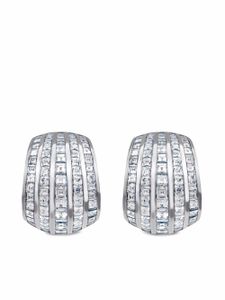 Pragnell boucles d'oreilles Manhattan en blanc 18ct ornées de diamants - Argent