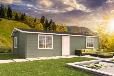 Blokhut - Tuinhuis Navarra | 44 mm | Red Class Wood geïmpregneerd