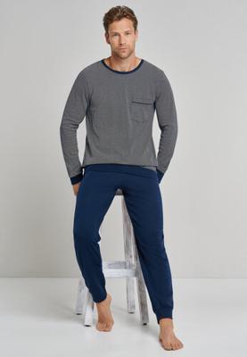 Schiesser Schiesser herenpyjama 173866 lang nachtblauw