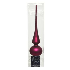 Glazen kerstboom piek framboos roze (magnolia) mat 26 cm - kerstboompieken