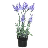 Lavendel kunstplant in pot - lila paars - D18 x H38 cm   -