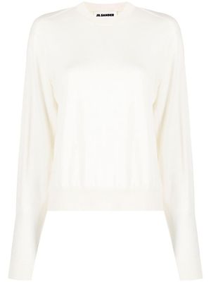 Jil Sander pull à détails de perforations - Blanc