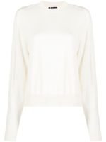 Jil Sander pull à détails de perforations - Blanc