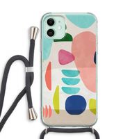 Bold Rounded Shapes: iPhone 11 Transparant Hoesje met koord
