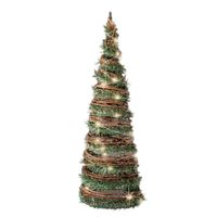 Kerstverlichting figuren Led kegel kerstboom rotan lamp 40 cm met 30 lampjes - thumbnail