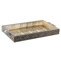 Dienblad DKD Home Decor Champagne Hout Metaal 36 x 22 x 4 cm