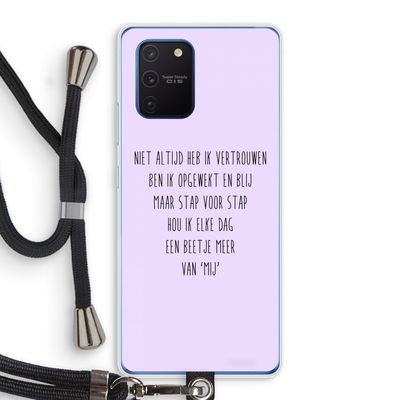 Zelfvertrouwen: Samsung Galaxy Note 10 Lite Transparant Hoesje met koord