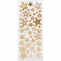 Sterren stickers goud 52x stuks   -