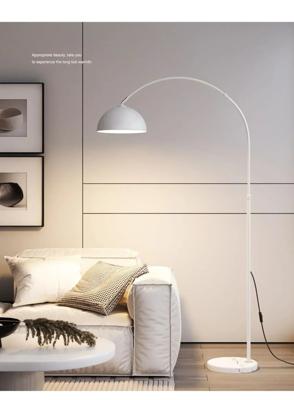 Nordic Arc Luxe Vloerlamp - Minimalistische LED Staande Lamp met Marmeren Basis