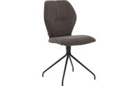 Goossens Eetkamerstoel Hera bruin stof leuning, modern design