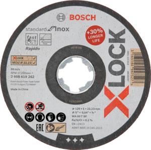 Bosch Accessoires X-LOCK Slijpschijf Standard for Inox 125x1x22.23mm, recht - 25 stuk(s) - 2608619262